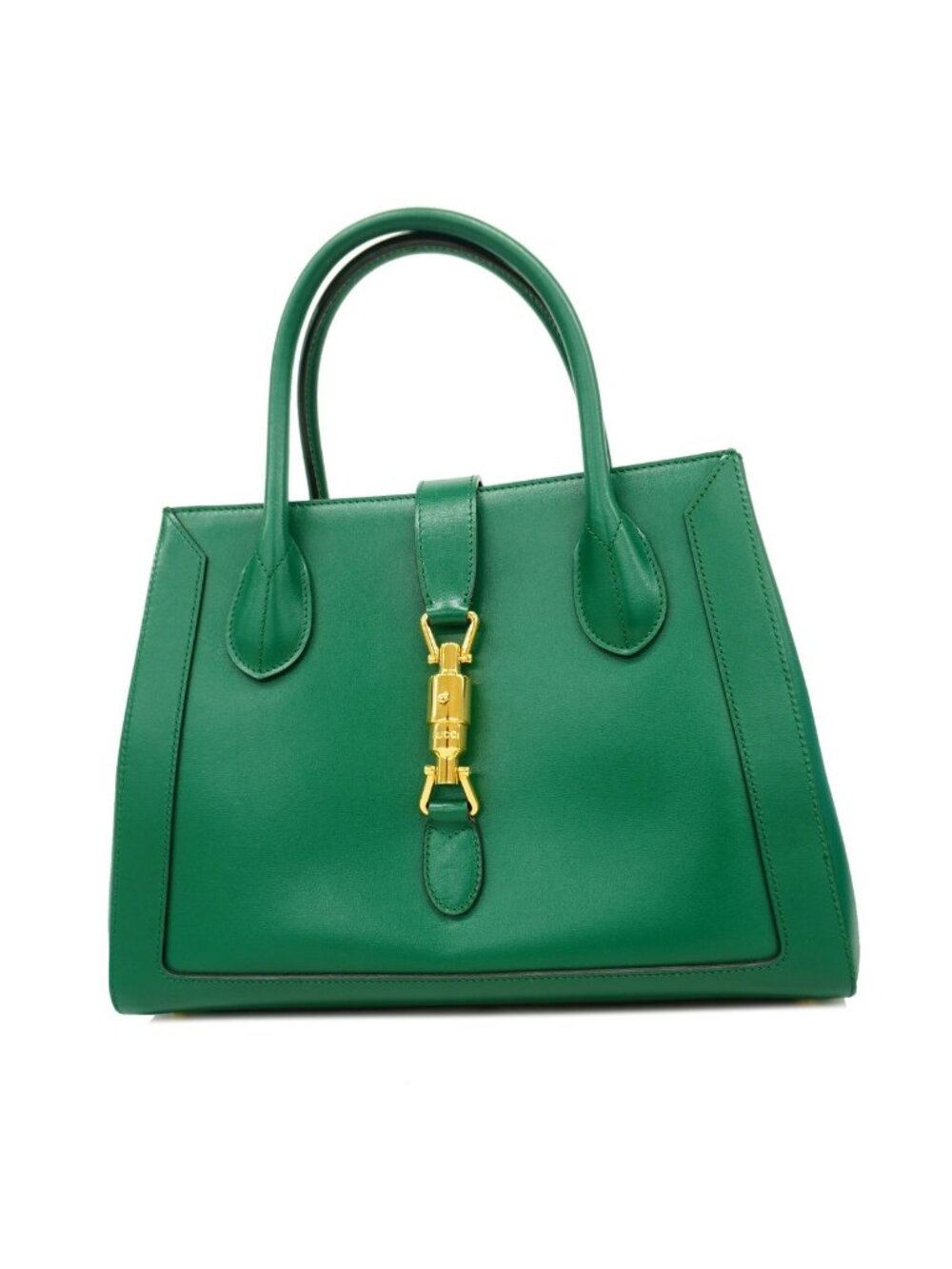 Gucci Handbag New Jackie Leather Green Gold